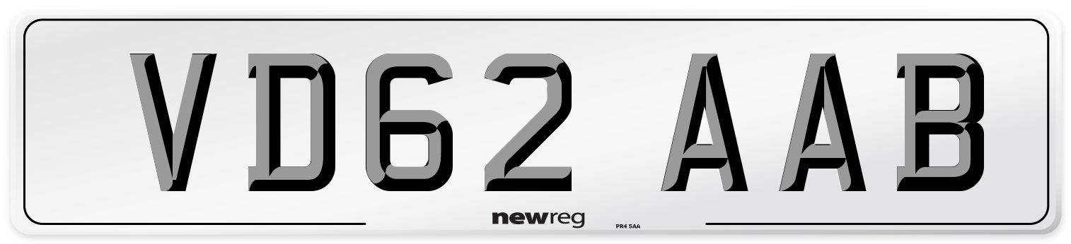VD62 AAB Number Plate from New Reg